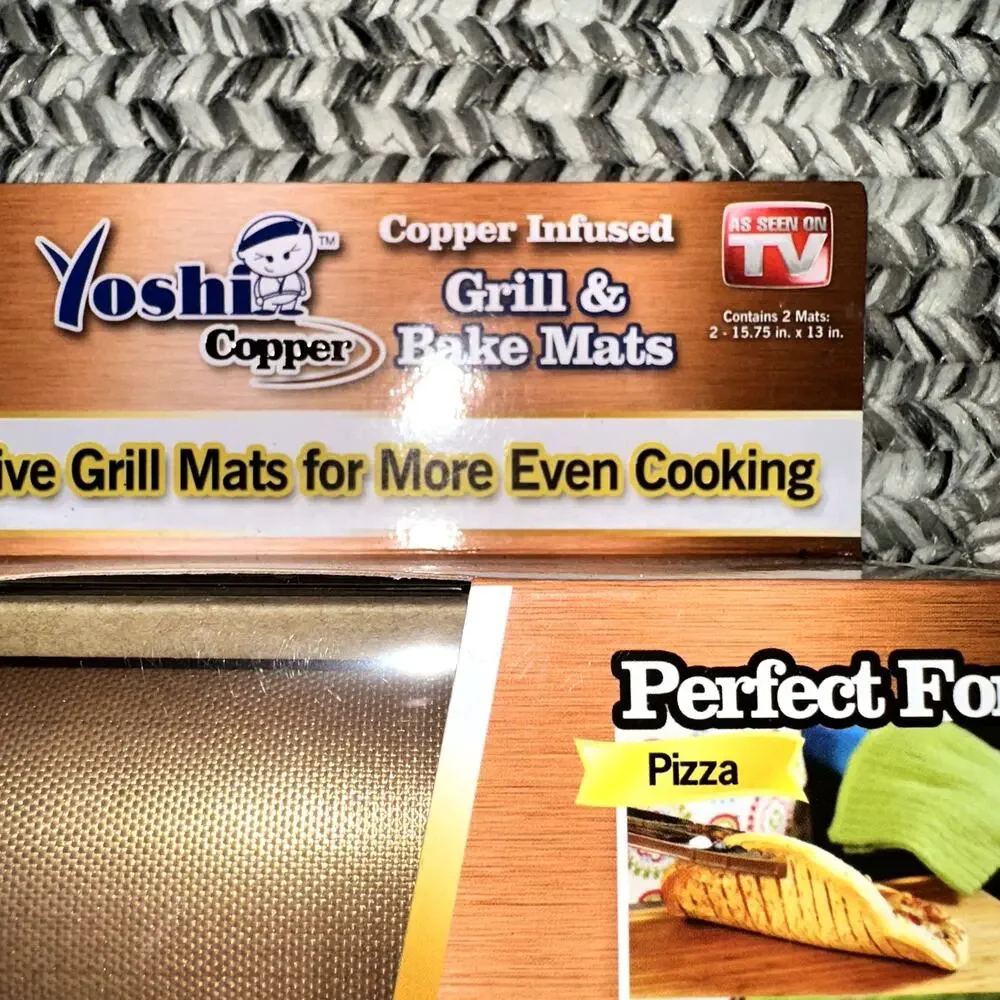 Yoshi Copper Grill and Bake Mats (Set of 2)